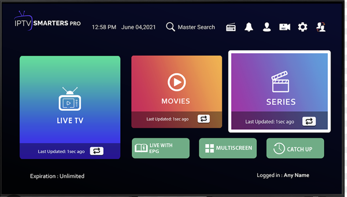 Interface IPTV Smarters Gratuite